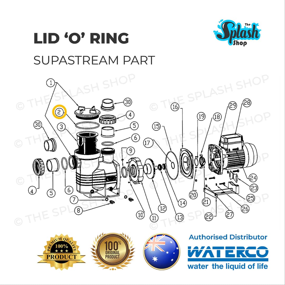 WATERCO Lid 'O' Ring for Supastream A'strm MKII (BS356)