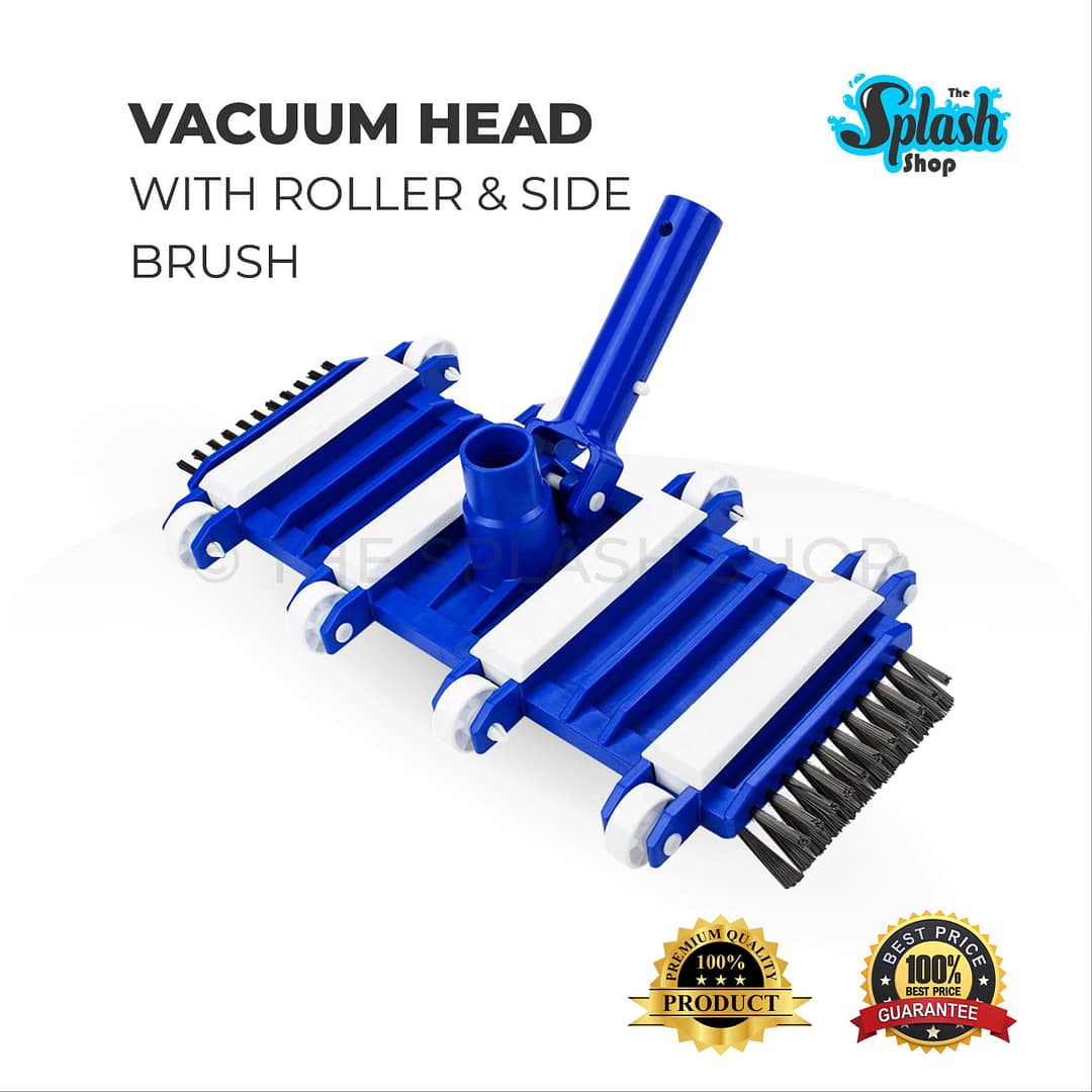 Swimming Pool Vacuum Head with Roller and Side Brush Suction - 14 inch