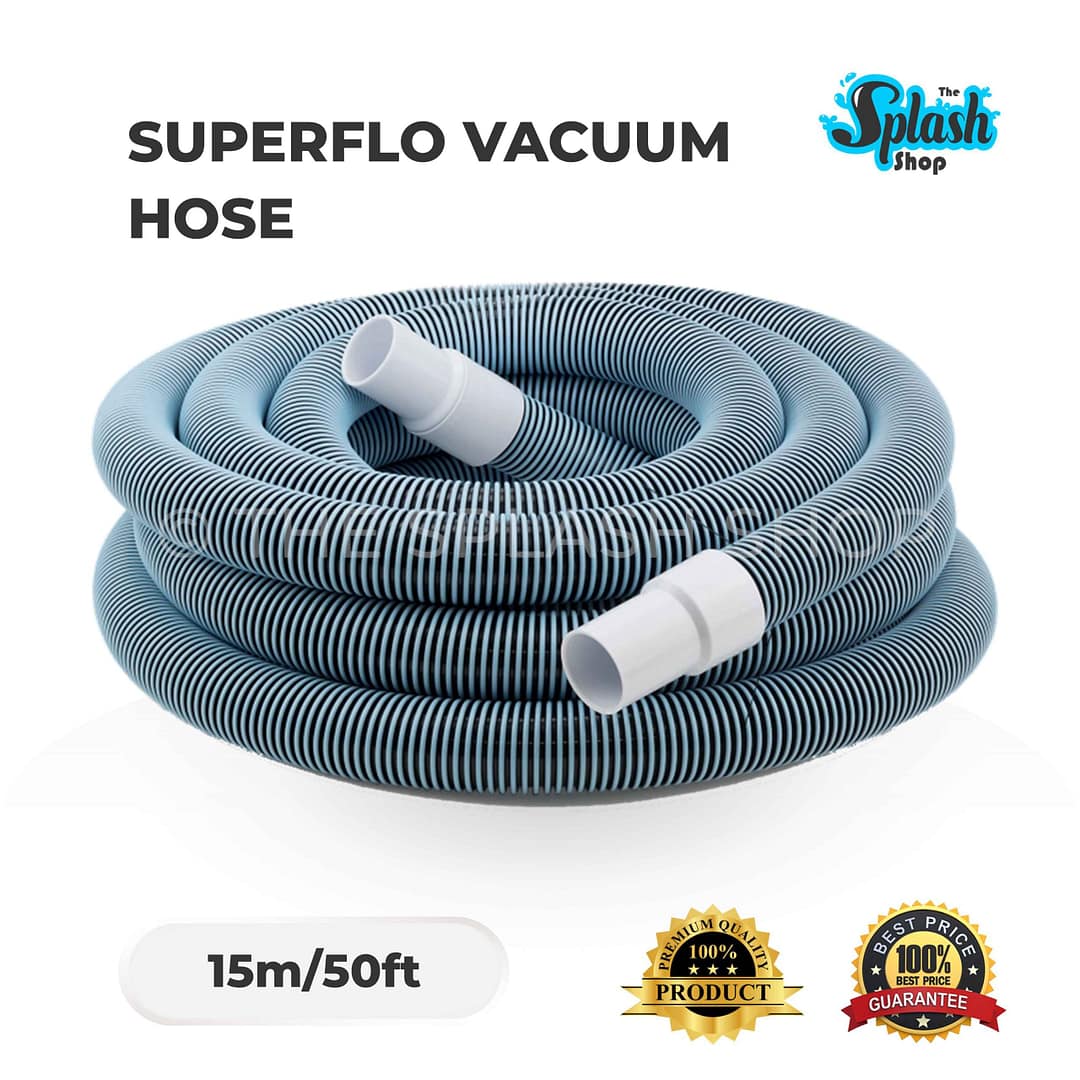 SUPERFLO Vacuum Hose - Swimming Pool Hose - 50ft / 15m